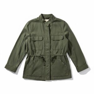 Sanctuary Crafted & Tailored SnapFront Drawstring Olive Green Utility Jacket SzM